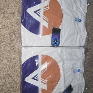 LOT of 2 Vast Life Graphic T-Shirt Size L White T-Shirt with Blue Lettering